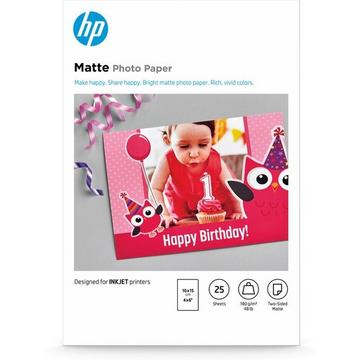 HP HP Matte Photo Paper 10x15cm 7HF70A InkJet, 180g 25 Blatt