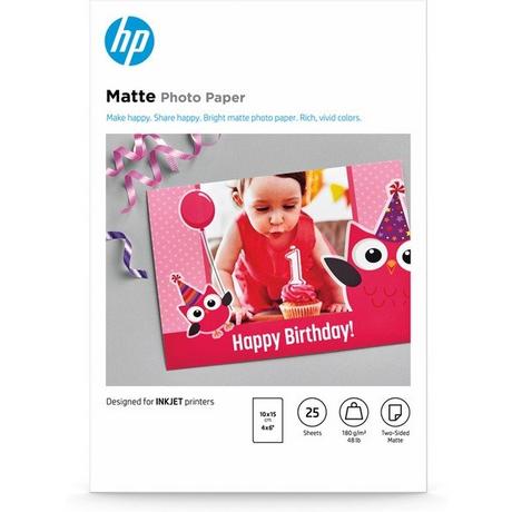 Hewlett-Packard HP HP Matte Photo Paper 10x15cm 7HF70A InkJet, 180g 25 Blatt  