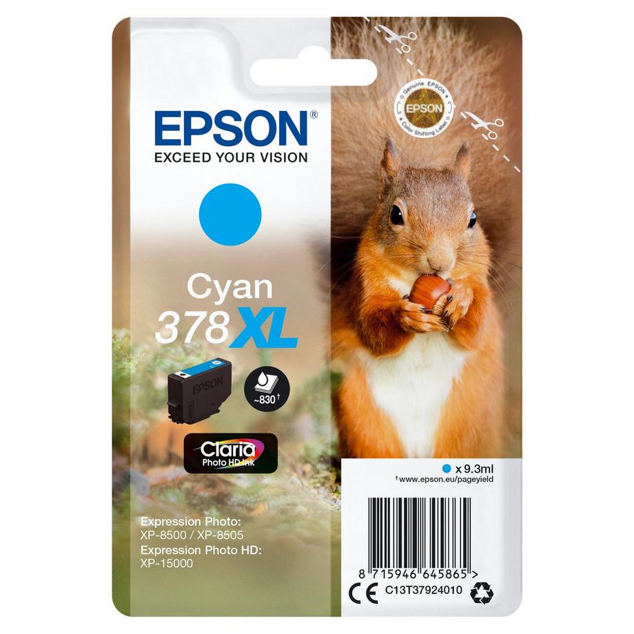 EPSON Tintenpatrone 378XL cyan T379240 XP-8500/8505/15000 830 Seiten