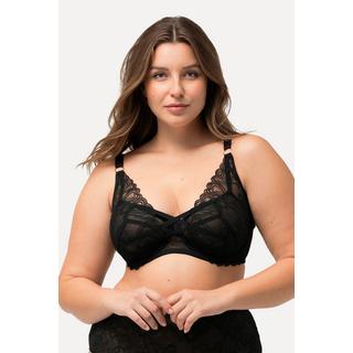 Ulla Popken  Reggiseno con ferretto, pizzo con cuori e nastri decorativi, coppa C-F 