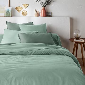 Housse de couette unie en coton lavé