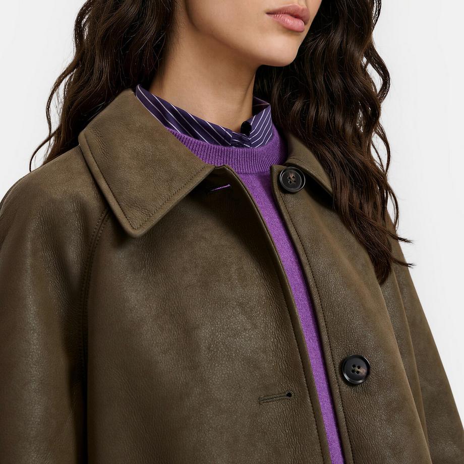 La Redoute Collections Cappotto lungo in poliestere similpelle con finitura antica  