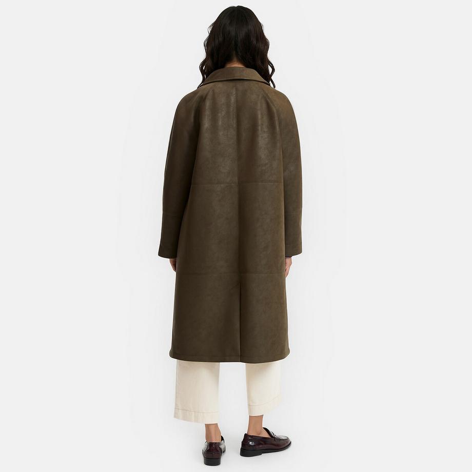 La Redoute Collections Cappotto lungo in poliestere similpelle con finitura antica  