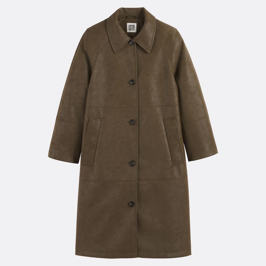 La Redoute Collections Cappotto lungo in poliestere similpelle con finitura antica  