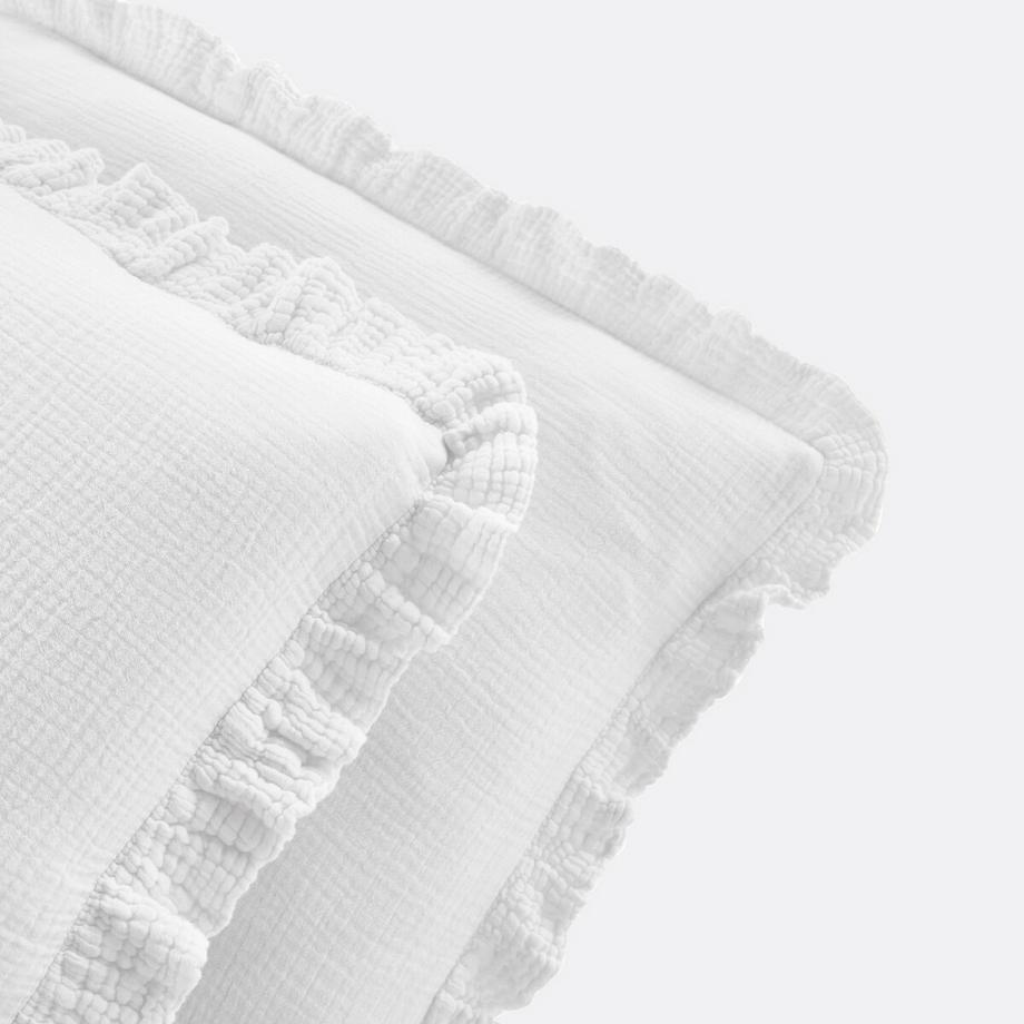 La Redoute Intérieurs Kumla Unifarbener Kopfkissenbezug mit Volant  