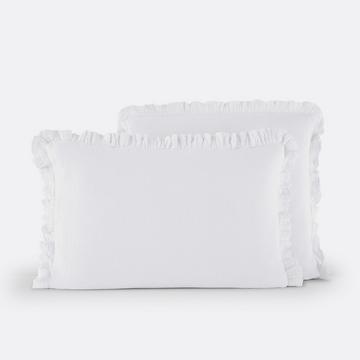 Unifarbener Kopfkissenbezug Kumla mit Volant