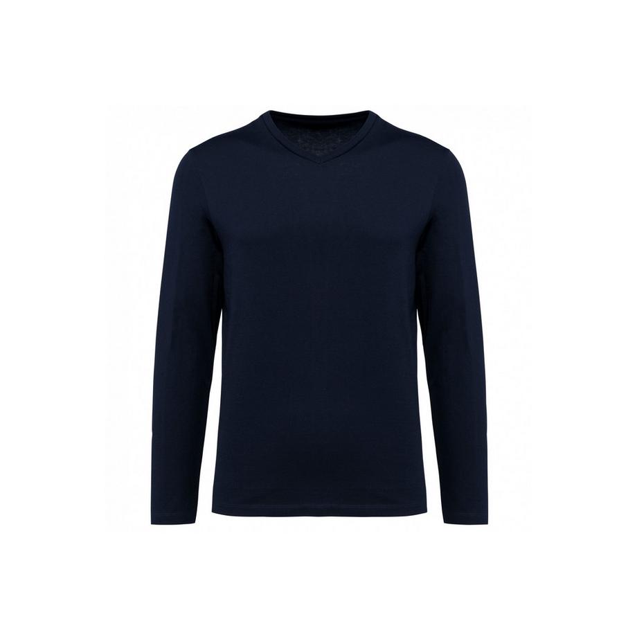 t-shirt maniche lunghe in suprima con scollo a v