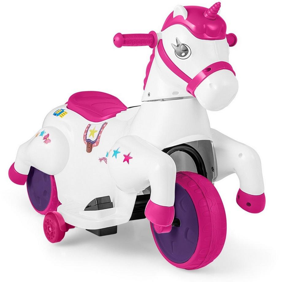 Northix  Kinder Elektro Motorrad mit Musik & LED & Stützrädern Elektromotorrad für Kinder ab 3 Jahren Rosa 