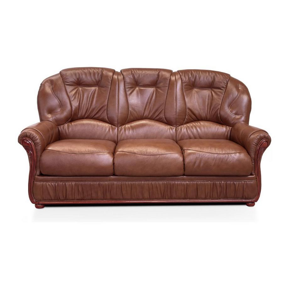 Vente-unique Couchgarnitur Leder 3+1 Büffelleder DAPHNE  