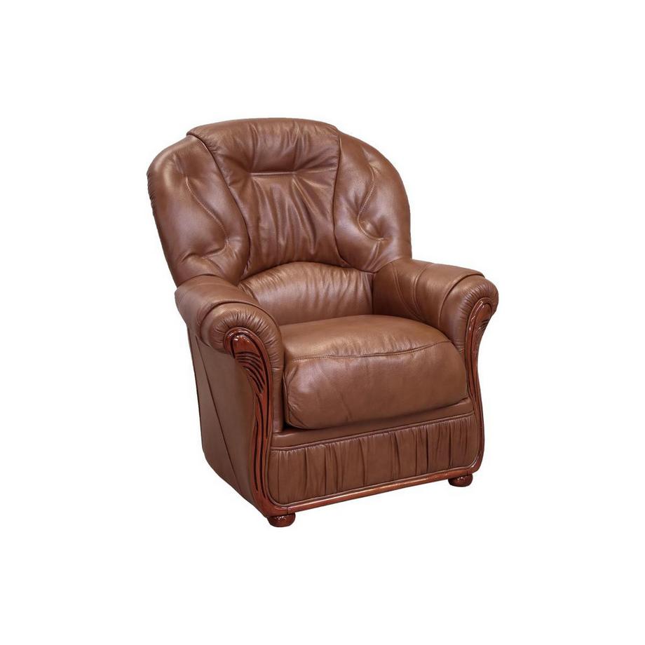 Vente-unique Couchgarnitur Leder 3+1 Büffelleder DAPHNE  