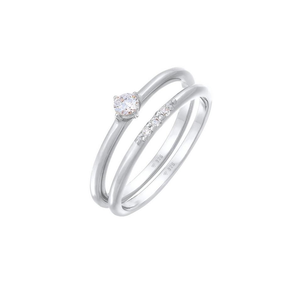 Bague Zirkonia Solitär Trend Set 925 Silber
