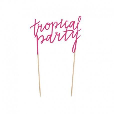 PartyDeco Cake Topper Tropical Party  