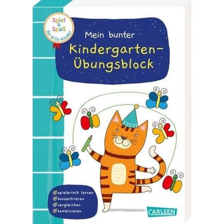 Spiel+Spaß für KiTa-Kinder: Mein bunter Kindergarten-Übungsblock Anna Himmel Libro a schede 