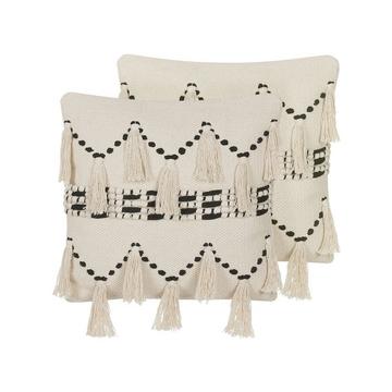 Dekokissen 2er Set aus Baumwolle Boho THONDI