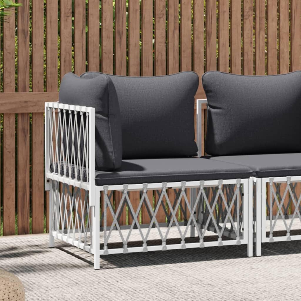 VidaXL Canapé d'angle de jardin tissu  