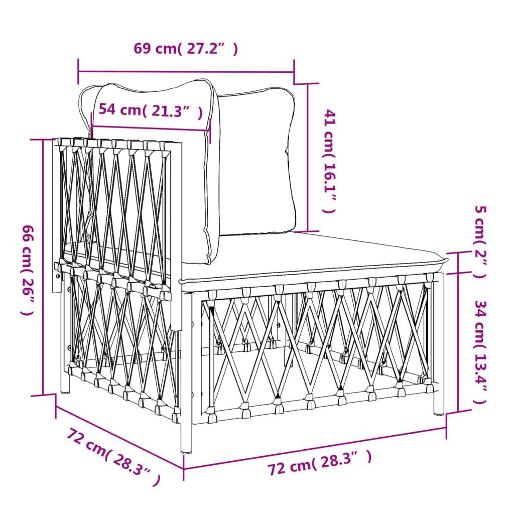 VidaXL Canapé d'angle de jardin tissu  