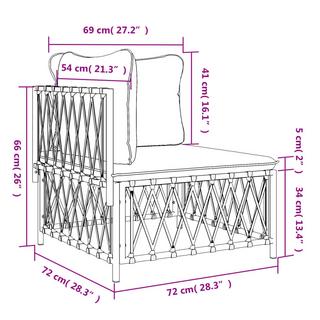 VidaXL Canapé d'angle de jardin tissu  