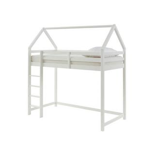 Vente-unique Letto a soppalco capanna 90 x 190 cm Pino massello Bianco - TARZIA  