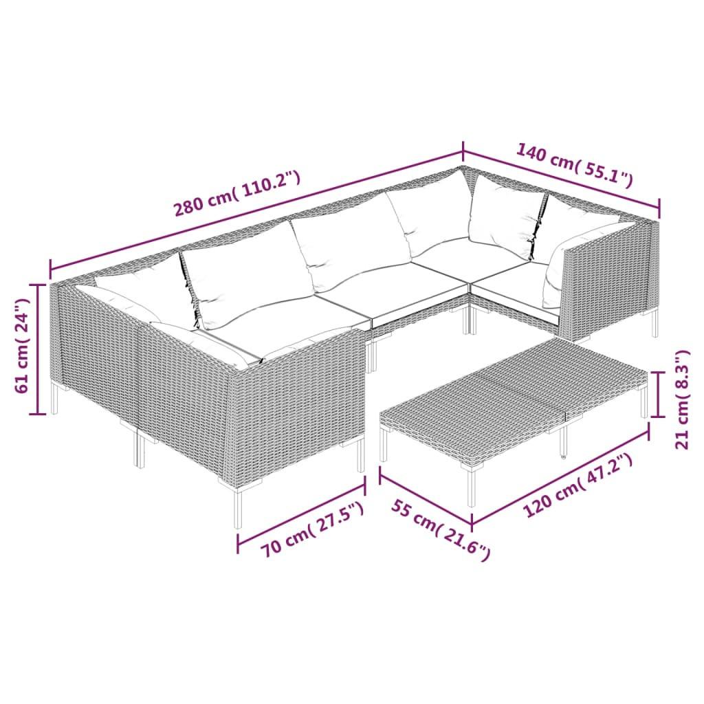 VidaXL Garten-lounge-set poly-rattan  