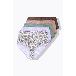 Ulla Popken  Maxislips, 5er-Pack, Paisleymuster/einfarbig 