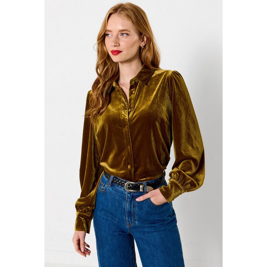 Blouse à Col en Velours Iris