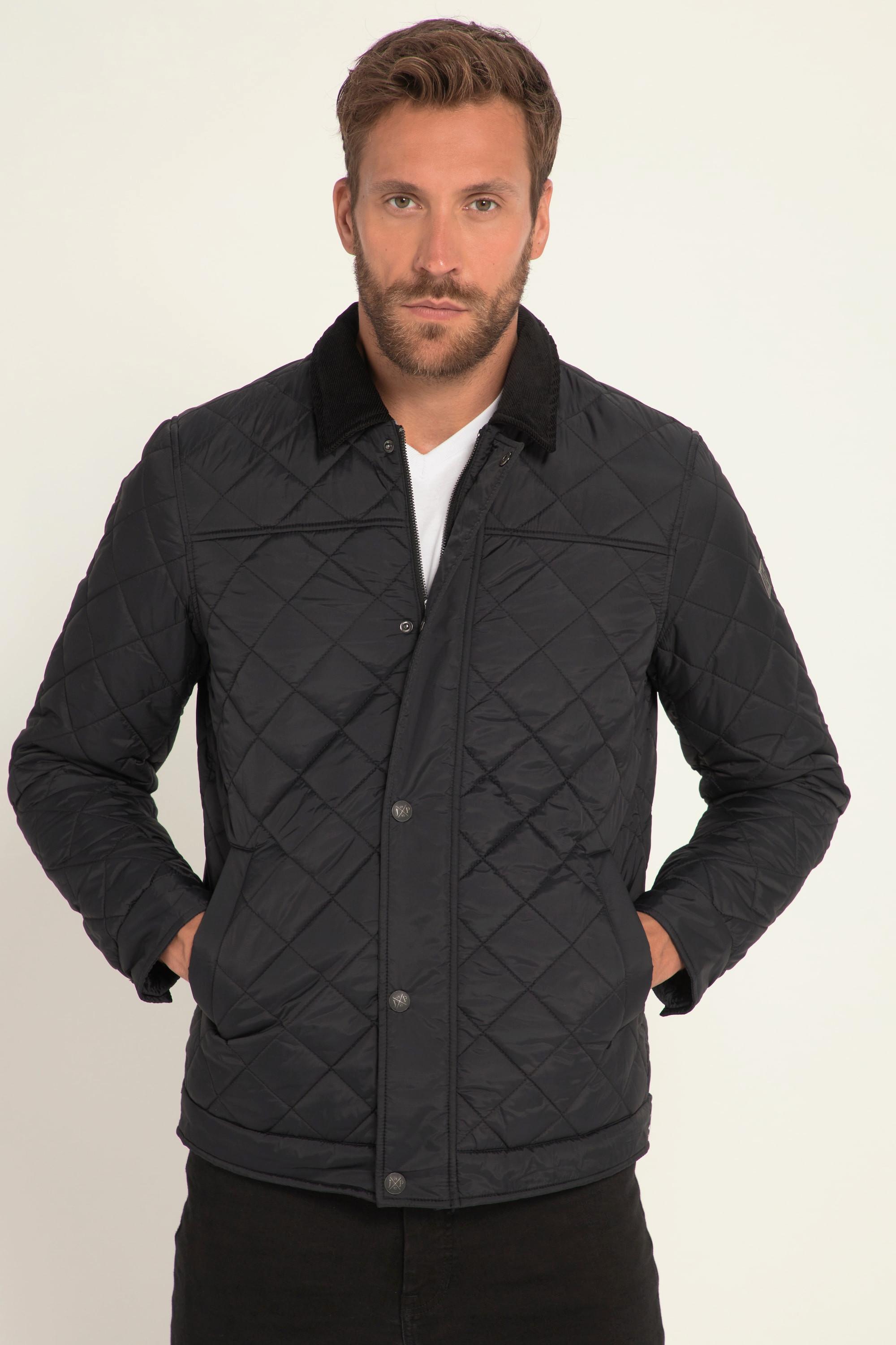 JP1880  Steppjacke, Cordkragen, Zipper 