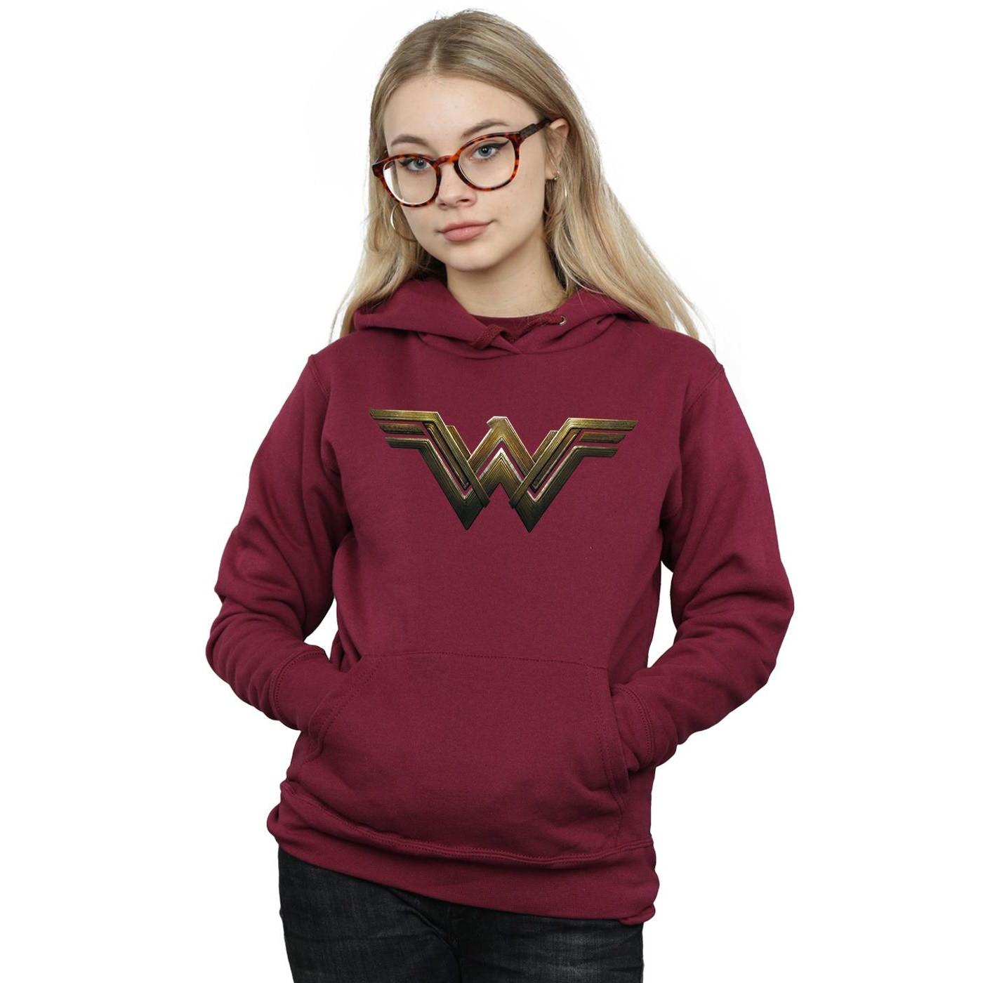 DC COMICS Wonder Woman Logo Felpa con Cappuccio  