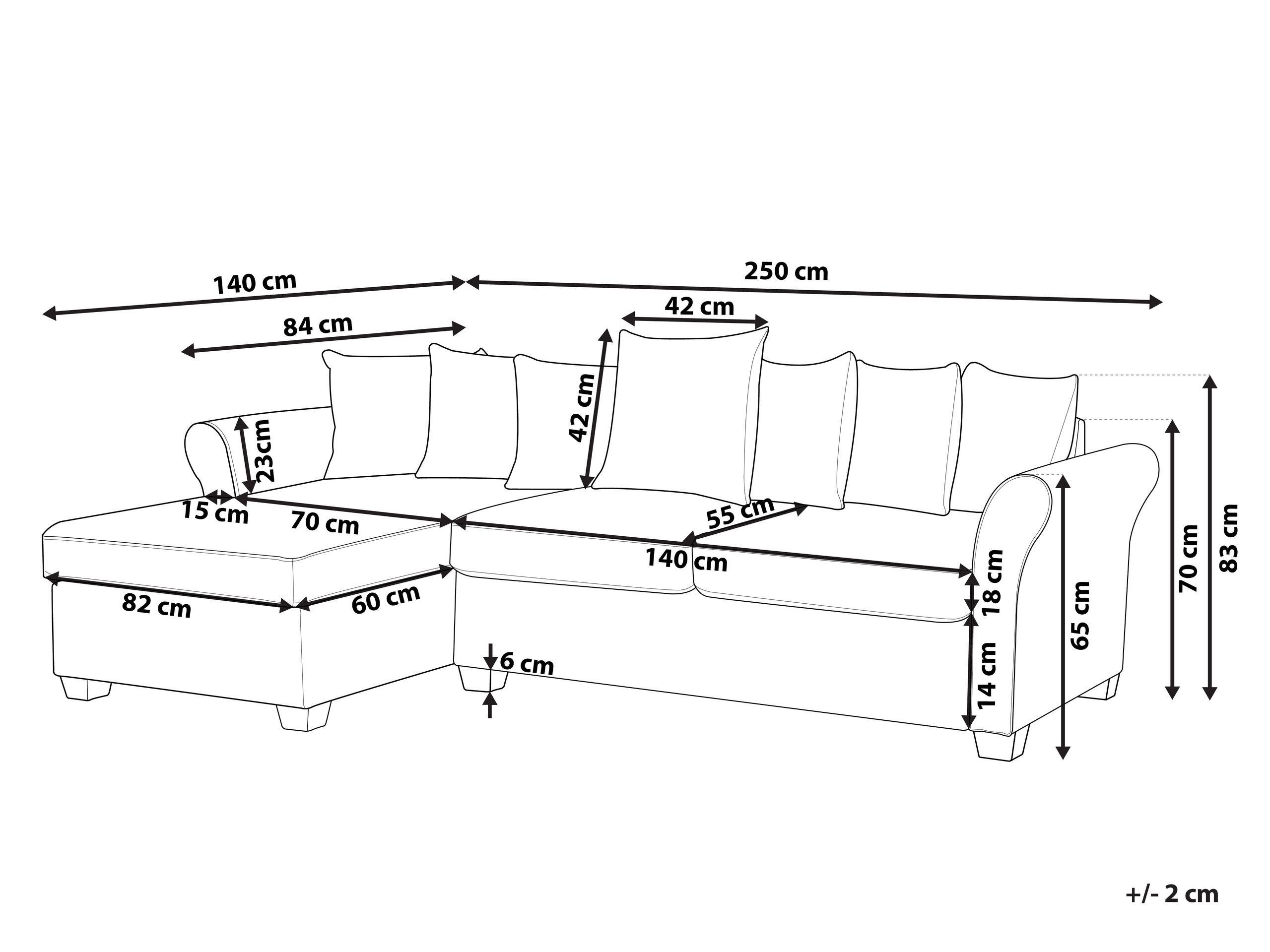 Beliani Ecksofa aus Polyester Modern VIKNA  