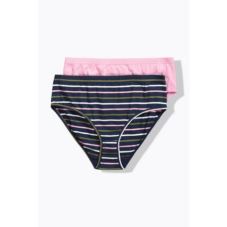 Ulla Popken Culottes Lot de 2 Uni Rayures Coton Bio  