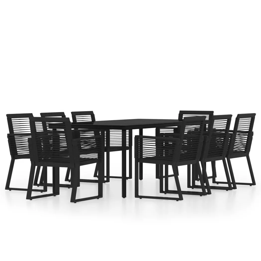 Vidaxl - Ensemble à manger de jardin 9 pcs Noir