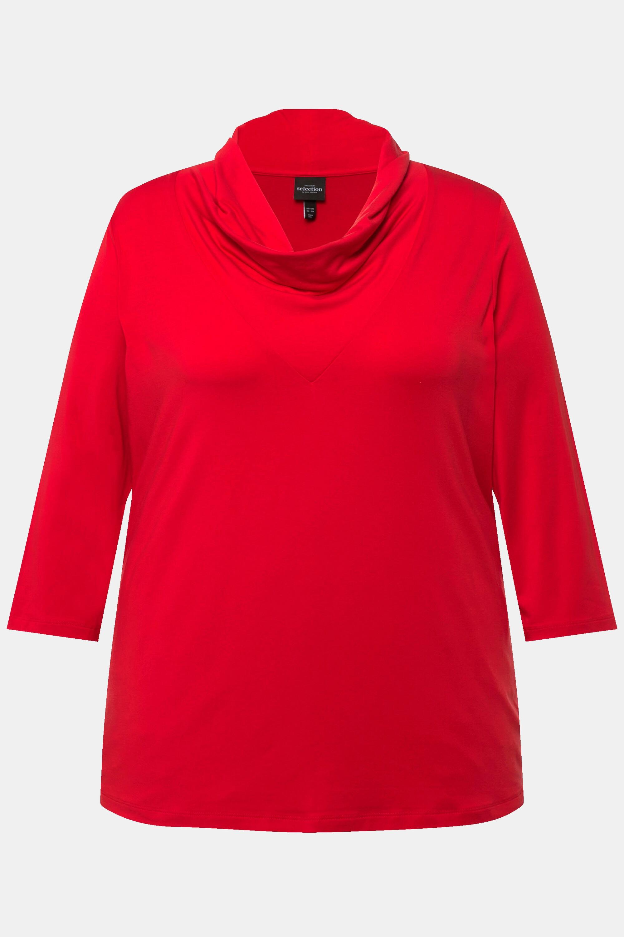 Ulla Popken  Maglia con lyocell, scollo a goccia e maniche a 3/4 