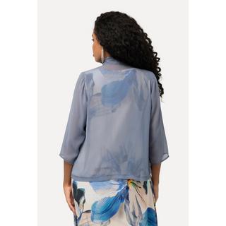 Ulla Popken  Giacca di chiffon dal taglio oversize con collo a scialle e maniche a 3/4 