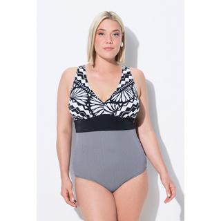 Ulla Popken Maillot de bain à imprimé décoratif et bonnets souples  