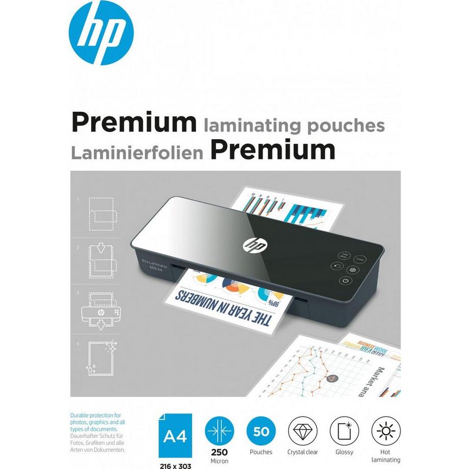 HPINC HP Premium Laminating Pouches, A4, 250 Micron  