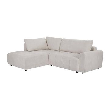 Ecksofa mit Schlaffunktion - Ecke links - Strukturstoff - Beige - RICIA