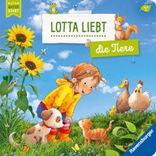 Lotta liebt die Tiere - Sach-Bilderbuch über Tiere ab 2 Jahre, Kinderbuch ab 2 Jahre, Sachwissen, Pappbilderbuch Grimm, Sandra; Senner, Katja (Illustrationen) Gebundene Ausgabe 