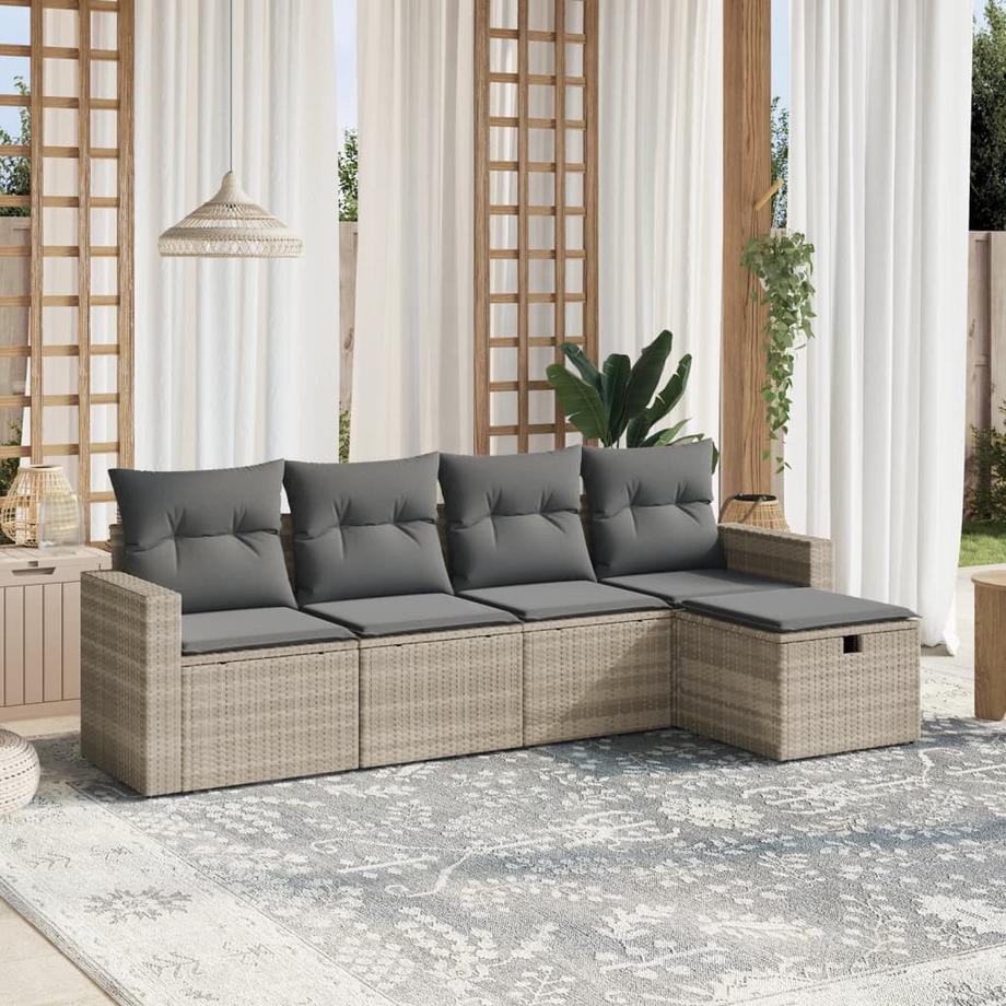 VidaXL set divano da giardino Polirattan  