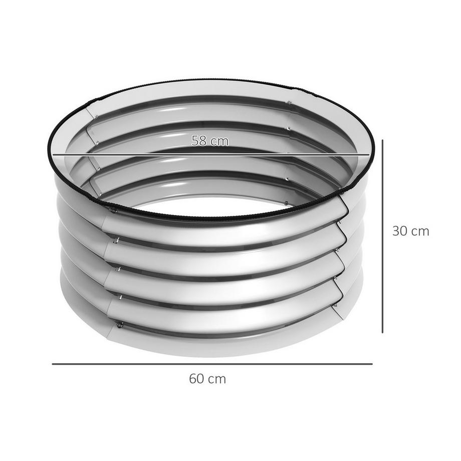 Northio Lot de 2 jardinières surélevées en métal, parterre d'herbes aromatiques, avec fond ouvert, parterre de légumes pour jardin, argent, 60 x 60 x 30 cm  