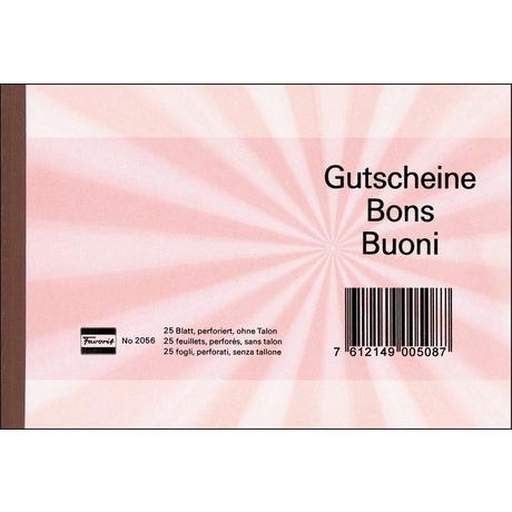 Favorit FAVORIT Gutscheine A6 2056 ROT rot 25 Blatt  