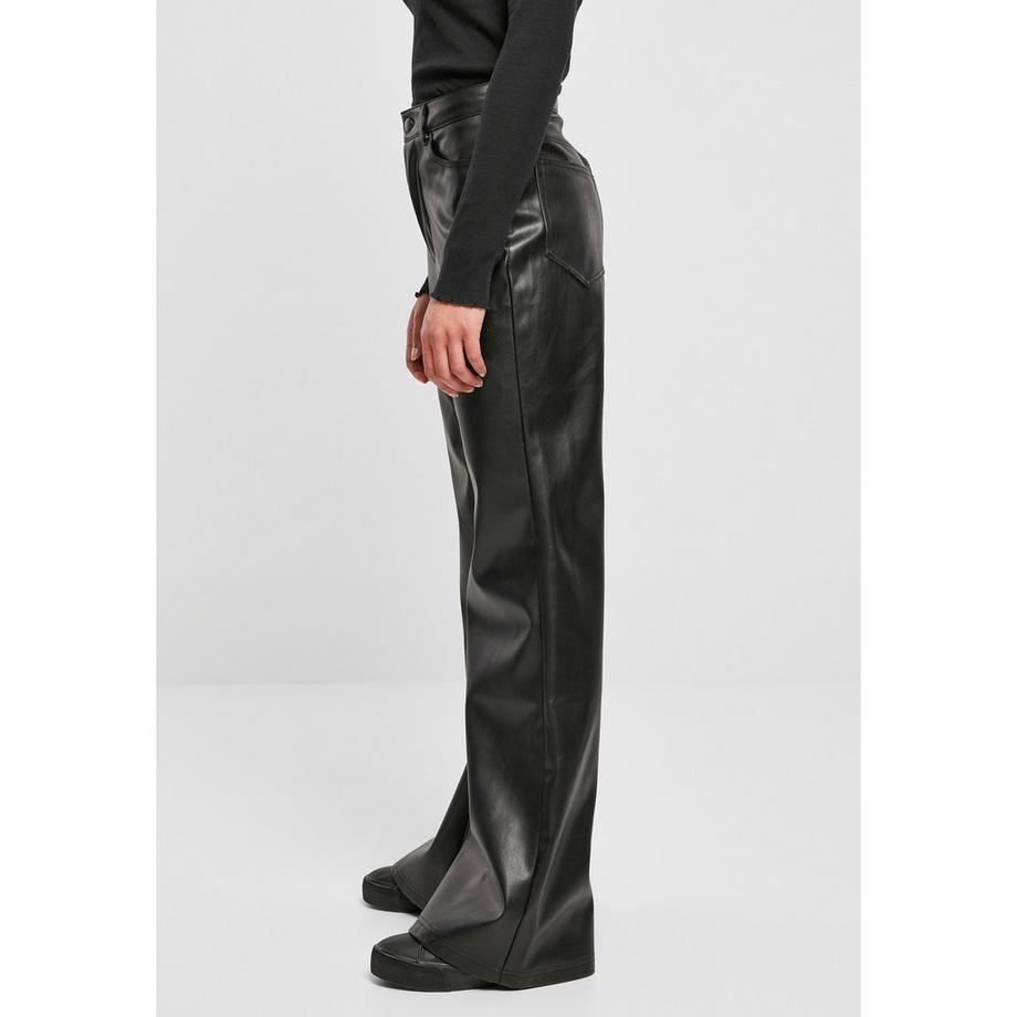 URBAN CLASSICS Pantaloni Faux Leather Wide Leg  