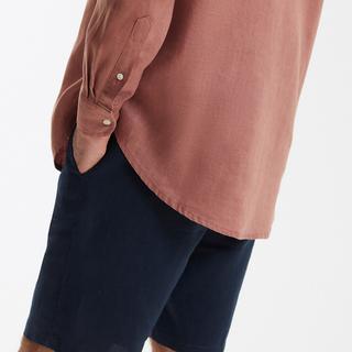 La Redoute Collections Signature Gerades Leinenhemd Stehkragen  