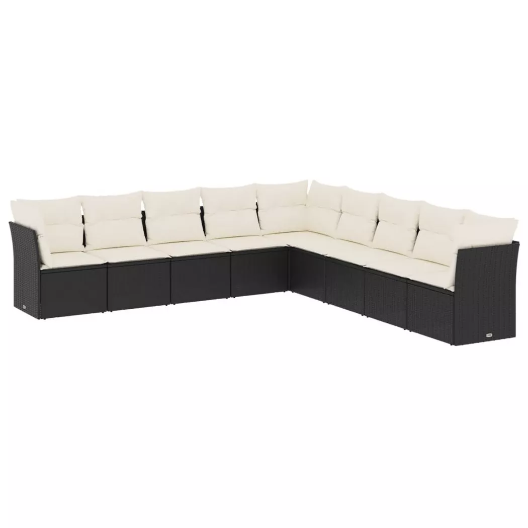 VidaXL - Garten sofagarnitur poly-rattan, One Size, Schwarz