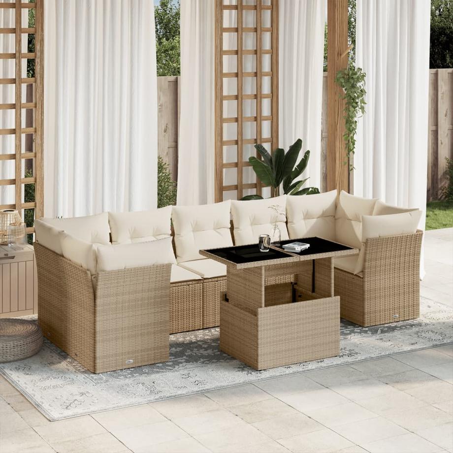 VidaXL Ensemble de canapés de jardin rotin synthétique  