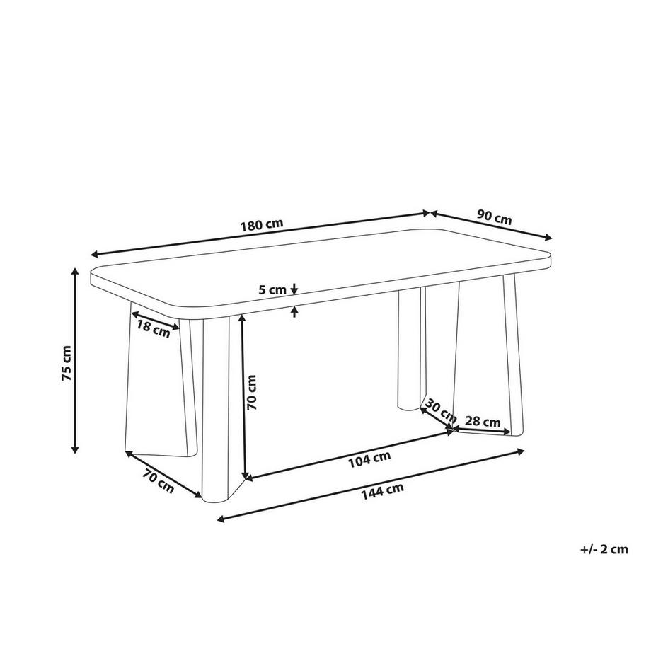 Beliani Tavolo da pranzo en Fibra a media densità (MDF)  ATLIN  