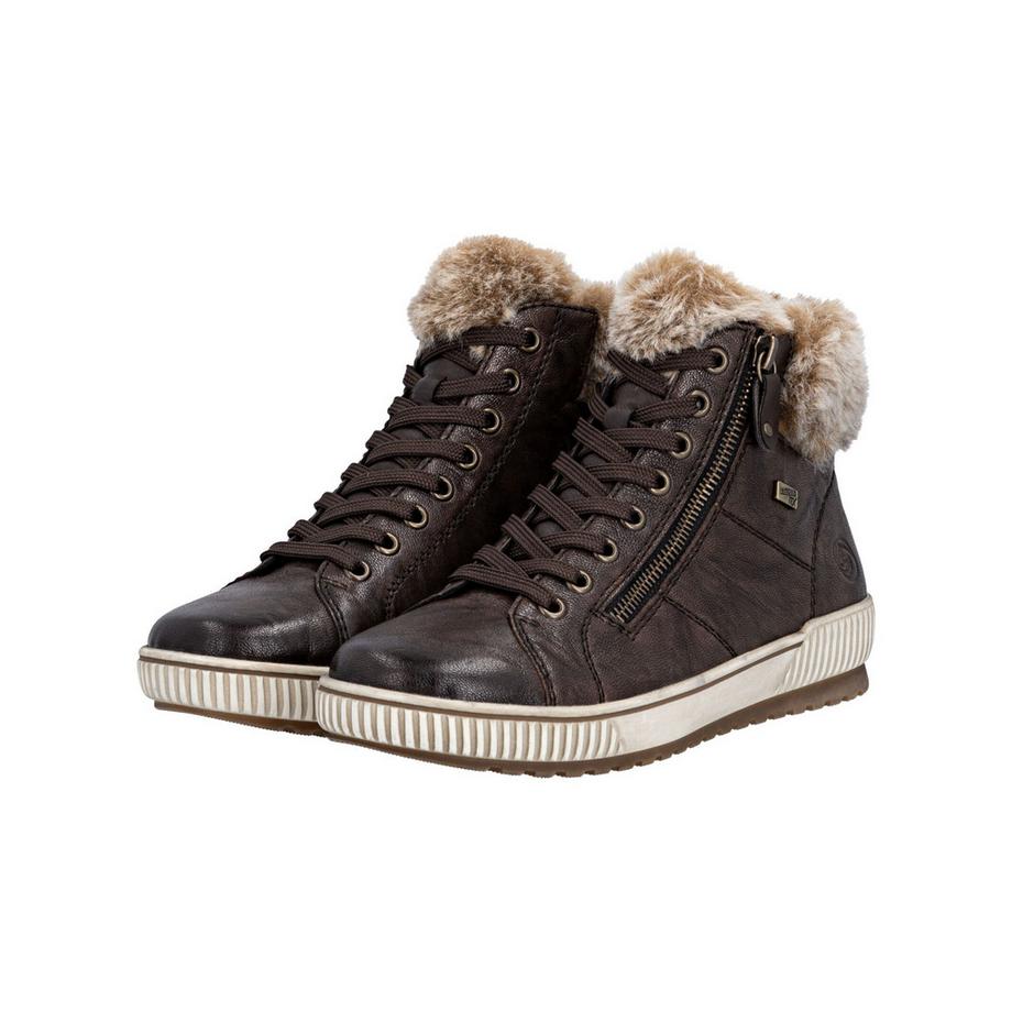 Remonte High Top Sneaker mit Kunstfellkragen und Seitlicher Reissverschluss  