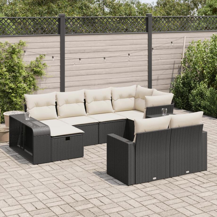 VidaXL set di divani da giardino Polirattan  