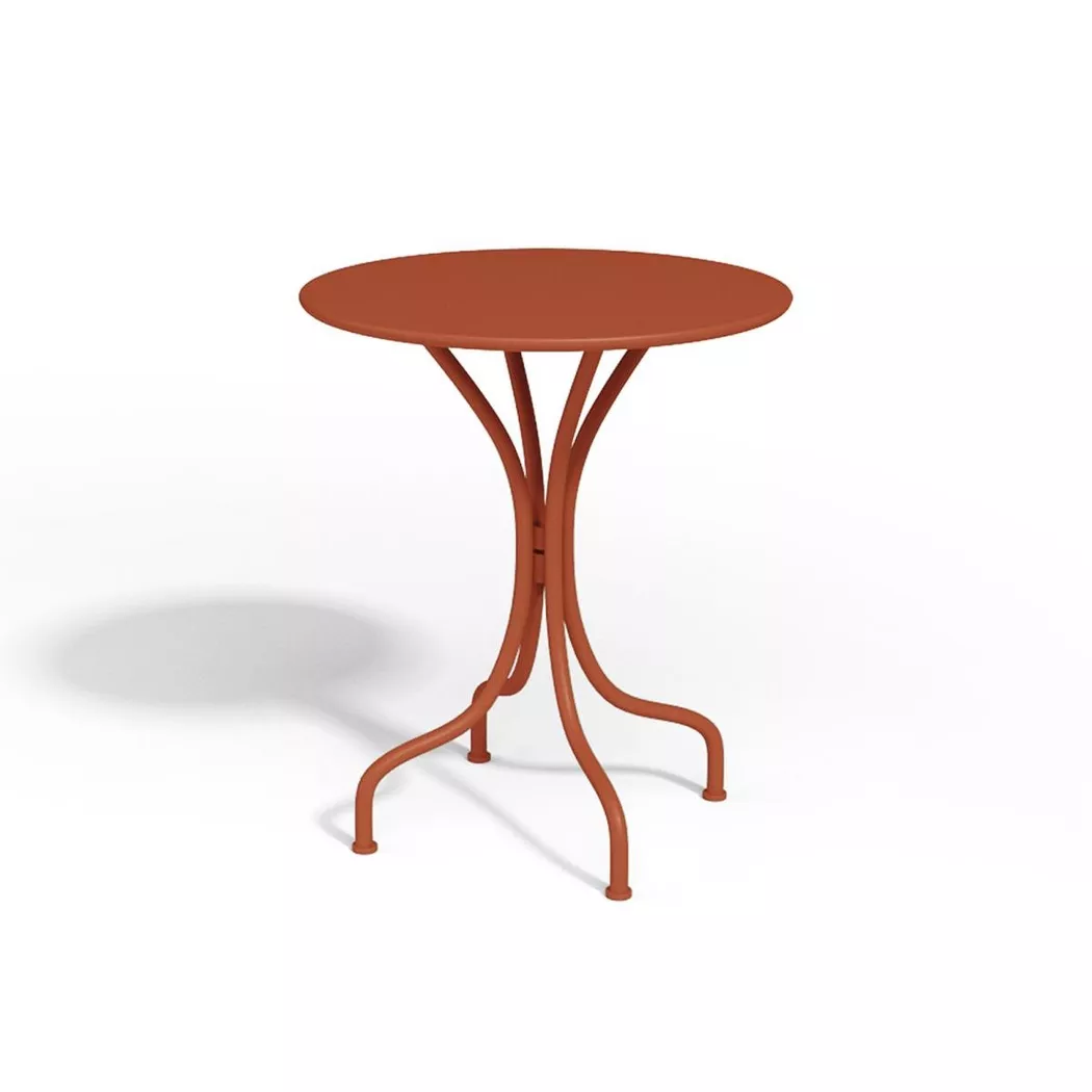 Gartentisch rund - D. 60 cm - Metall - Terracotta - MIRMANDE von MYLIA