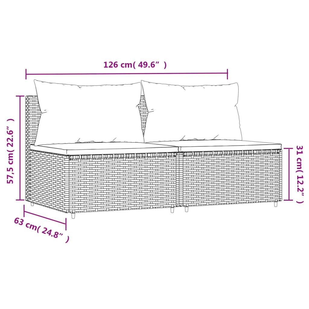 VidaXL Mittelsofa poly-rattan  