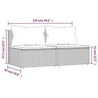 VidaXL Mittelsofa poly-rattan  