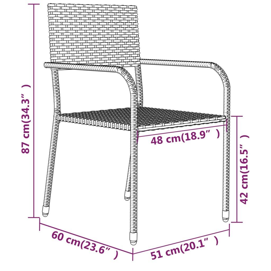 VidaXL Ensemble de salle à manger de jardin rotin synthétique  